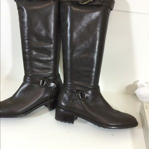 Cole Haan equestrian brown leather riding boot